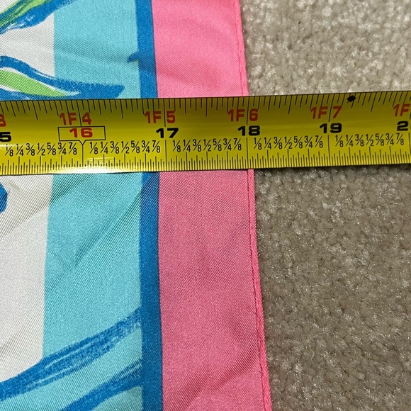 Lilly Pulitzer Vibrant Pink and Blue Handkerchief or Scarf - Picture 3 of 6